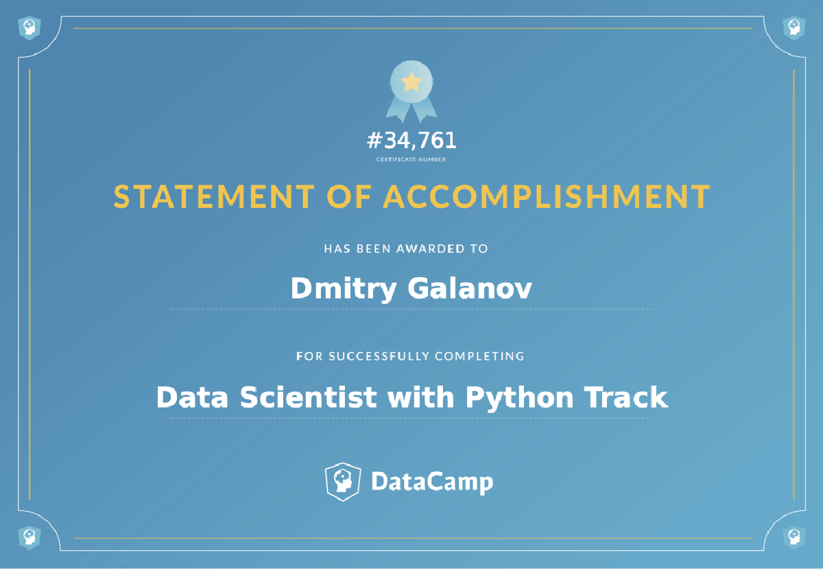 DataCamp Certificate